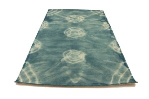 Dark Teal Tie-Dye 5X8 Hand-Tufted Modern Rug