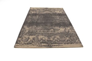 Dark Taupe Floral 5X8 Hand-Tufted Modern Rug