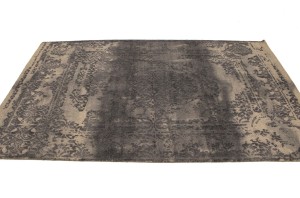 Dark Taupe Floral 5X8 Hand-Tufted Modern Rug