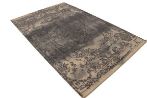 Dark Taupe Floral 5X8 Hand-Tufted Modern Rug