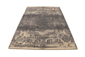 Dark Taupe Floral 5X8 Hand-Tufted Modern Rug
