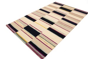 Multicolored Abstract 5X8 Hand-Tufted Modern Rug