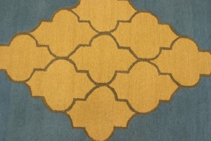 Blue-gray Gold Trellis 5X8 Hand-Tufted Modern Rug