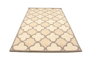 Cream Beige Trellis 5X8 Hand-Tufted Modern Rug