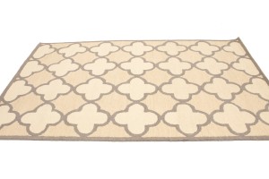 Cream Beige Trellis 5X8 Hand-Tufted Modern Rug