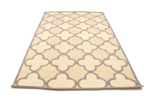 Cream Beige Trellis 5X8 Hand-Tufted Modern Rug