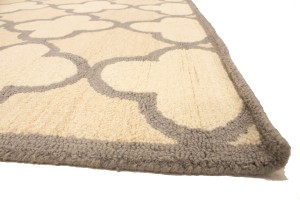 Cream Beige Trellis 5X8 Hand-Tufted Modern Rug