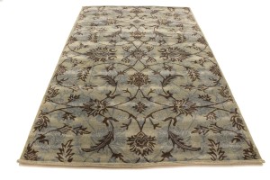 Beige Brown Gray Floral 5X8 Hand-Tufted Modern Rug