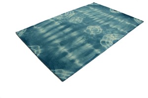 Dark Teal Tie-Dye 5X8 Hand-Tufted Modern Rug