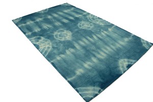 Dark Teal Tie-Dye 5X8 Hand-Tufted Modern Rug