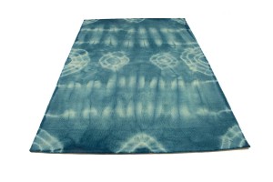 Dark Teal Tie-Dye 5X8 Hand-Tufted Modern Rug