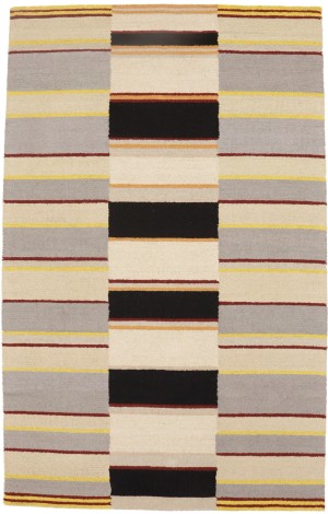Multicolored Stripes 5X8 Hand-Tufted Modern Rug