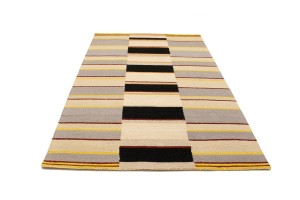 Multicolored Stripes 5X8 Hand-Tufted Modern Rug
