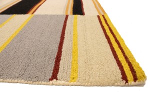 Multicolored Stripes 5X8 Hand-Tufted Modern Rug