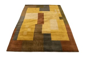 Multicolored Abstract 5X8 Hand-Tufted Modern Rug