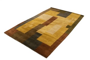 Multicolored Abstract 5X8 Hand-Tufted Modern Rug