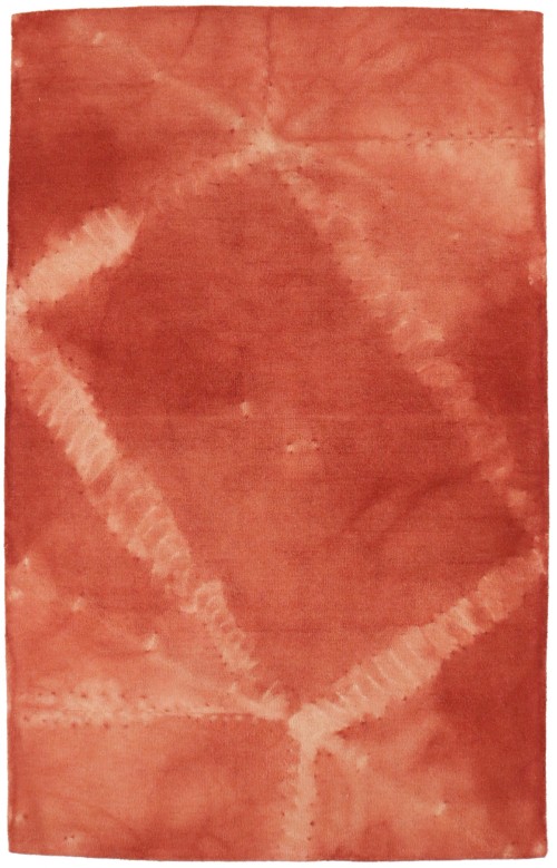 Coral Red Tie-Dye 5X8 Hand-Tufted Modern Rug