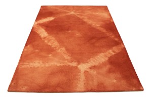 Coral Red Tie-Dye 5X8 Hand-Tufted Modern Rug