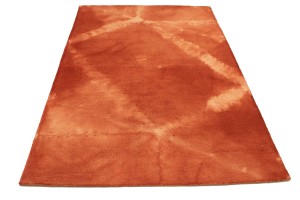 Coral Red Tie-Dye 5X8 Hand-Tufted Modern Rug