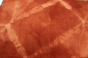 Coral Red Tie-Dye 5X8 Hand-Tufted Modern Rug