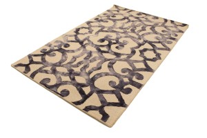 Dark Purple Abstract 5X8 Hand-Tufted Modern Rug