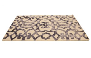 Dark Purple Abstract 5X8 Hand-Tufted Modern Rug