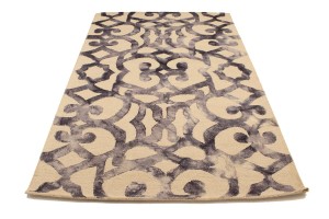 Dark Purple Abstract 5X8 Hand-Tufted Modern Rug