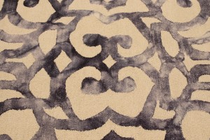 Dark Purple Abstract 5X8 Hand-Tufted Modern Rug