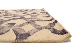 Dark Purple Abstract 5X8 Hand-Tufted Modern Rug