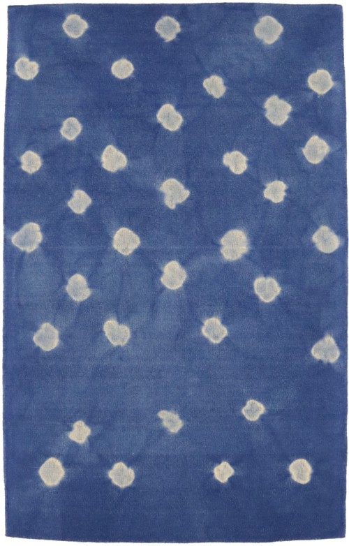 Blue Yellow Tie-Dye 5X8 Hand-Tufted Modern Rug