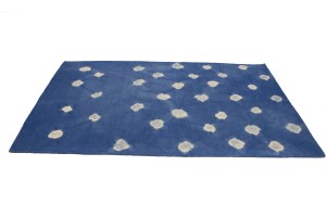 Blue Yellow Tie-Dye 5X8 Hand-Tufted Modern Rug