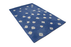Blue Yellow Tie-Dye 5X8 Hand-Tufted Modern Rug
