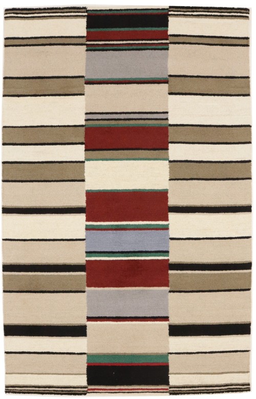 Multicolored Stripes 5X8 Hand-Tufted Modern Rug