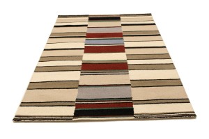Multicolored Stripes 5X8 Hand-Tufted Modern Rug