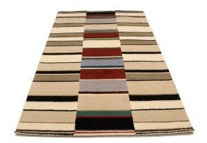 Multicolored Stripes 5X8 Hand-Tufted Modern Rug