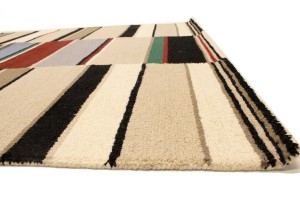 Multicolored Stripes 5X8 Hand-Tufted Modern Rug