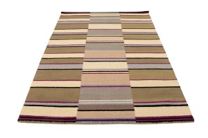 Multicolored Stripes 5X8 Hand-Tufted Modern Rug