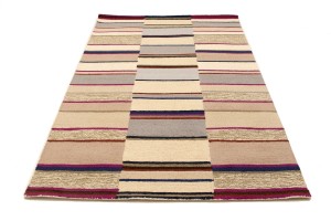 Multicolored Stripes 5X8 Hand-Tufted Modern Rug