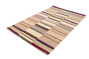 Multicolored Stripes 5X8 Hand-Tufted Modern Rug