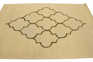 Cream Trellis 5X8 Hand-Tufted Modern Rug