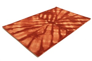Orange-red Tie-Dye 5X8 Hand-Tufted Modern Rug