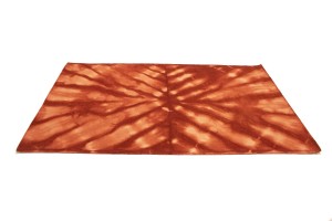 Orange-red Tie-Dye 5X8 Hand-Tufted Modern Rug