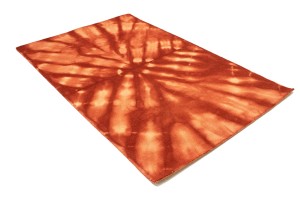 Orange-red Tie-Dye 5X8 Hand-Tufted Modern Rug