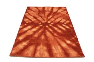 Orange-red Tie-Dye 5X8 Hand-Tufted Modern Rug