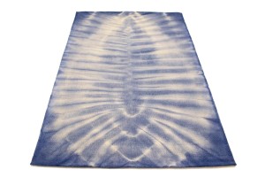 Purple-navy Tie-Dye 5X8 Hand-Tufted Modern Rug