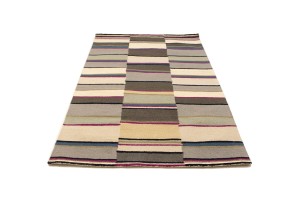 Multicolored Stripes 5X8 Hand-Tufted Modern Rug