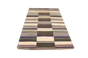 Multicolored Stripes 5X8 Hand-Tufted Modern Rug