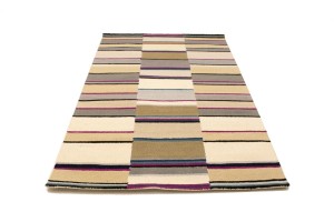 Multicolored Stripes 5X8 Hand-Tufted Modern Rug