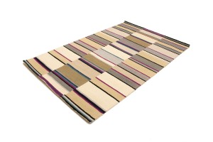 Multicolored Stripes 5X8 Hand-Tufted Modern Rug