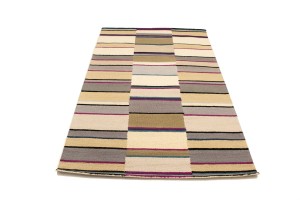 Multicolored Stripes 5X8 Hand-Tufted Modern Rug